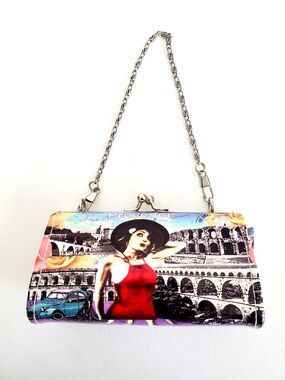 Provence Print Mini Clutch Handbag - Red Multi